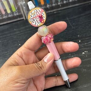 Stay Groovy Pink and White Pen